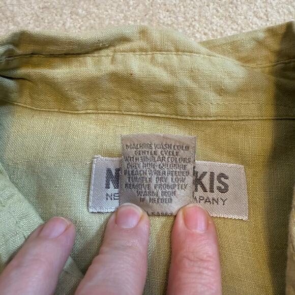 NY Khakis 100% Linen Tunic Large Button Down Lightweight EUC - Picture 5 of 5